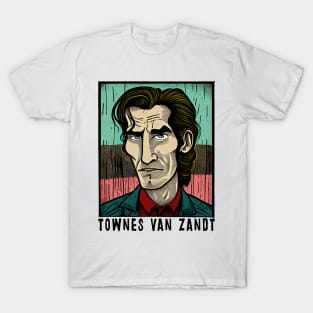 Townes Van Zandt •• Retro Illustration T-Shirt